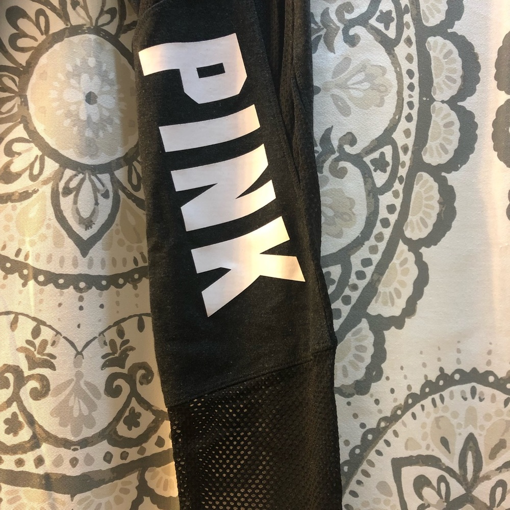 VICTORIAS SECRET PINK MESH BLACK/WHITE LEGGINGS